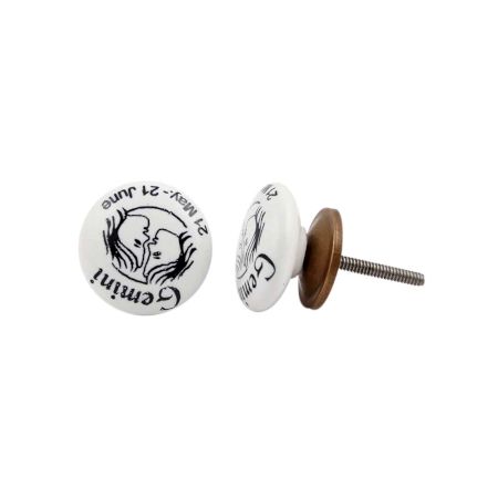 Gemini Flat Ceramic Knob